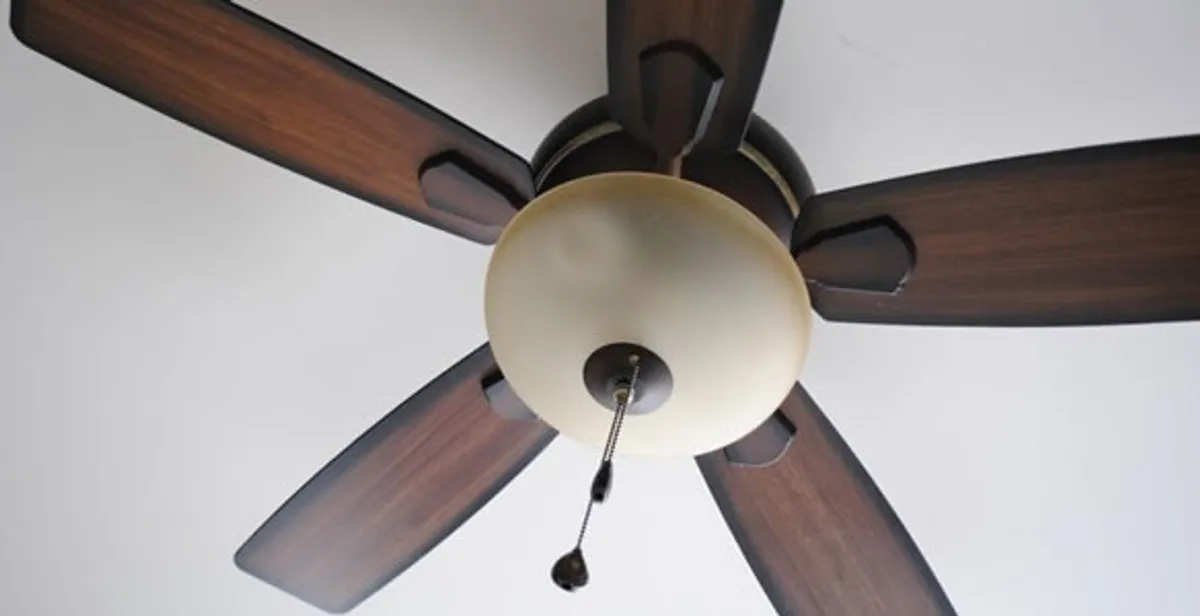 Fully installed ceiling fan with balanced blades and light fixture in Baton Rouge, LA